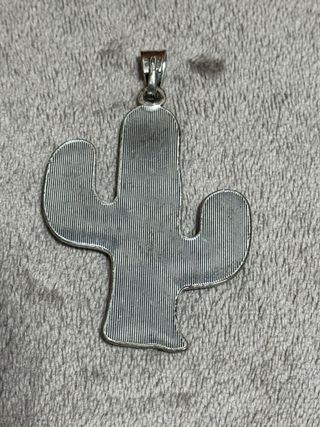 Colgante Cactus Plata Turquesa