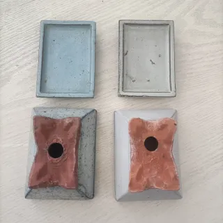 Set 2 Vasi Bonsai con Piattino 12cm