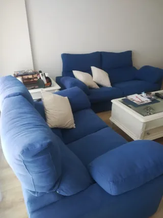 Conjunto Sofá 3+2 plazas azul