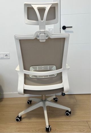 Silla de oficina Sklum beige y blanca