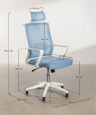 Silla de oficina Sklum beige y blanca