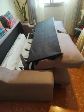 Sofá Cama Gris Tela
