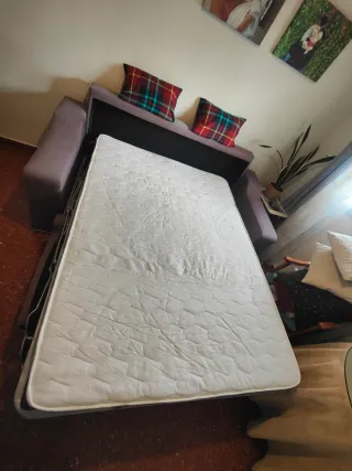 Sofá Cama Gris Tela