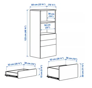 Armario Ikea 3 cajones y estanterías