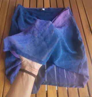 Falda gasa azul y morado talla L