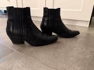 Botas Mango Piel Negras Talla 38