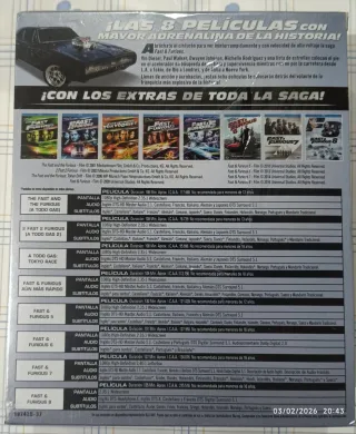 Fast & Furious Colección 8 Películas Blu-ray