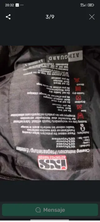 Pantalón Moto Cordura Talla XL Negro