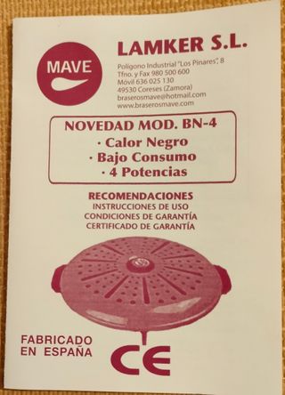 Brasero Eléctrico Bajo Consumo