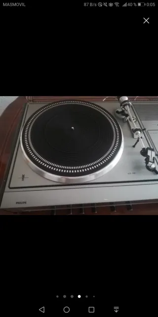 Philips 982 tocadiscos con cassette y radio Am/Fm