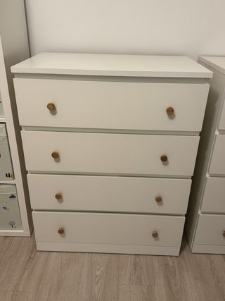 Cómoda Malm 4 cajones blanca
