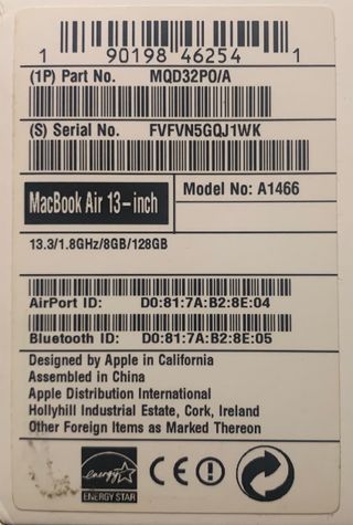 MacBook Air 13 2017 8GB RAM 128GB SSD