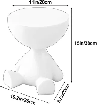 Mesita auxiliar naranja de plástico