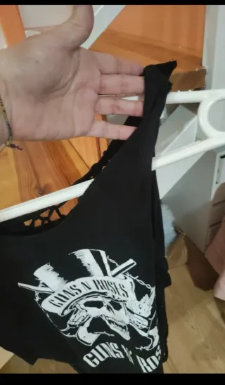 Camiseta Rock Guns N' Roses Negra Hecha a Mano
