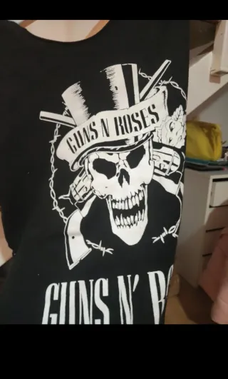 Camiseta Rock Guns N' Roses Negra Hecha a Mano