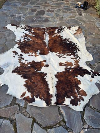 Alfombra Piel Vaca Marrón y Blanca