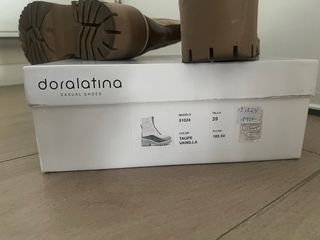 Botines Dora Latina Piel Beige y Marron