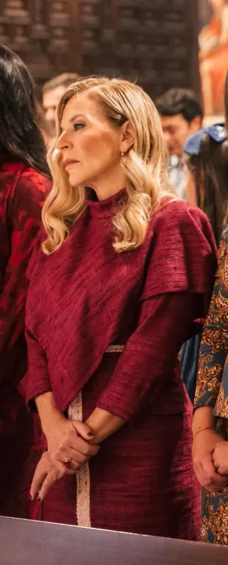 Vestido Ceremonia Seda Rústica Marsala