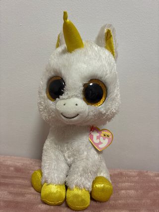 Peluche Unicornio Ty Blanco y Dorado