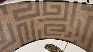 Pantalla lámpara tela motivos geométricos