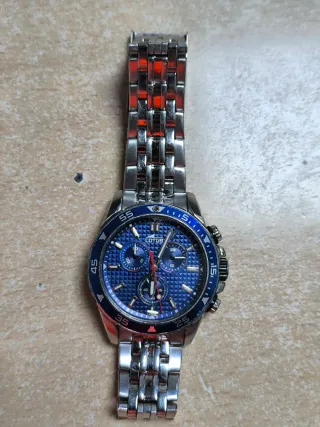 Reloj Lotus Cronógrafo Azul y Plateado
