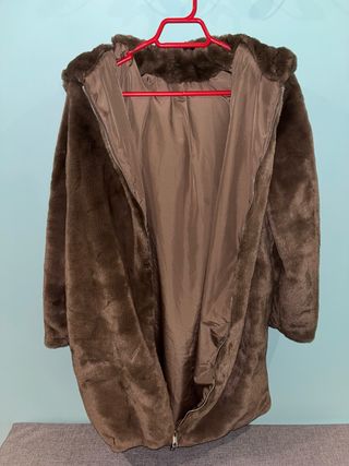 Abrigo de pelo sintético mujer