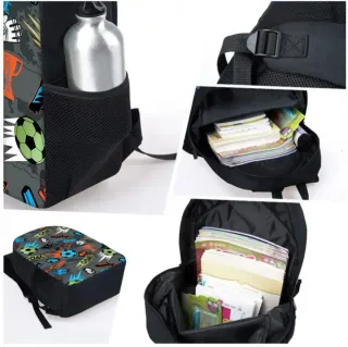 Mochila escolar 3 piezas fútbol