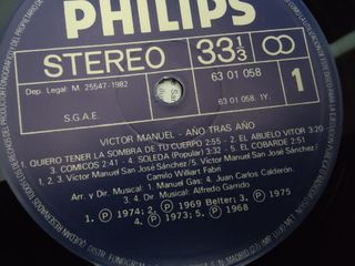 Vinilo Víctor Manuel - Año Tras Año