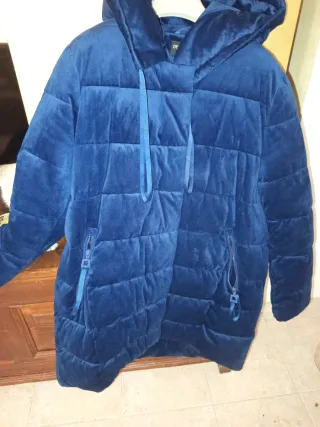 Giaccone donna blu in velluto