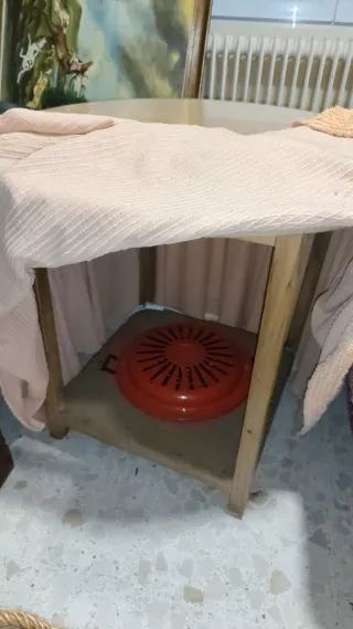 Mesa camilla con cristal y calentador