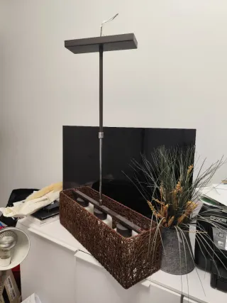 Lámpara de techo tejida marrón