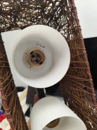 Lámpara de techo tejida marrón