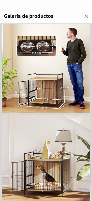 Jaula para perro tipo mueble PawHut