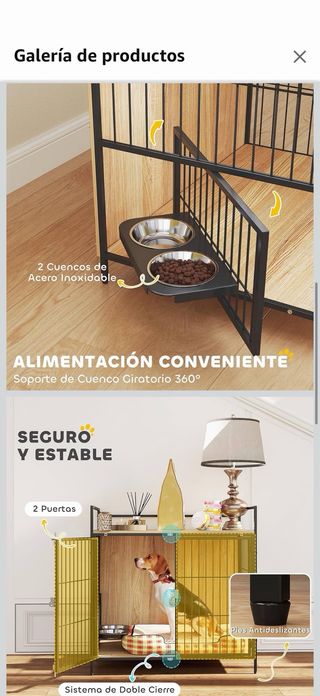 Jaula para perro tipo mueble PawHut