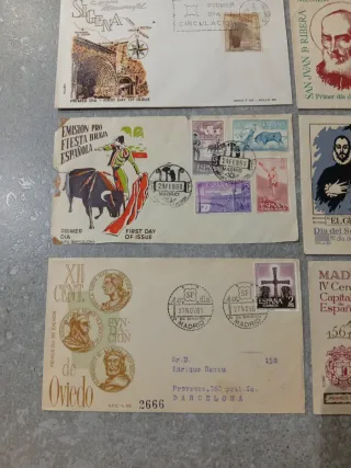 Lote 12 sobres primer día años 60 filatelia