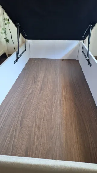 Canapé polipiel blanco y madera 90