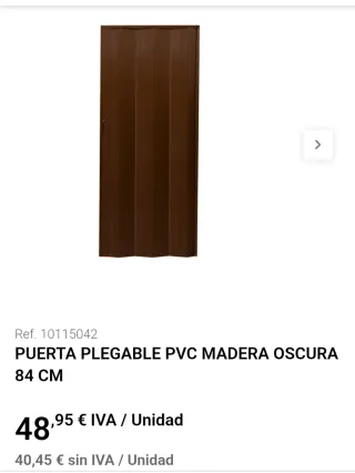 Puerta Plegable PVC Madera Oscura