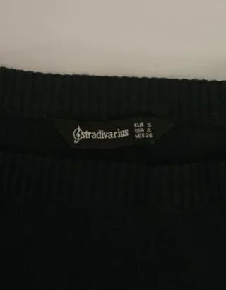 Jersey punto entallado rayas azul marino mujer