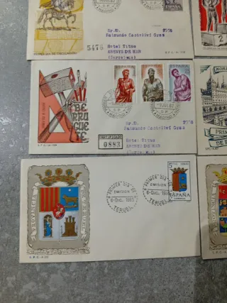 Lote 12 sobres primer día años 60