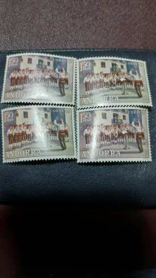 4 Sellos Andorra 150 ptas Correo