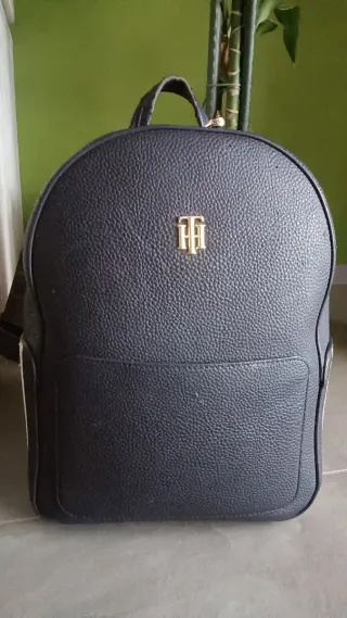 Zaino Tommy Hilfiger Blu con Logo Oro