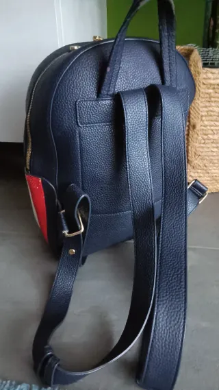 Zaino Tommy Hilfiger Blu con Logo Oro