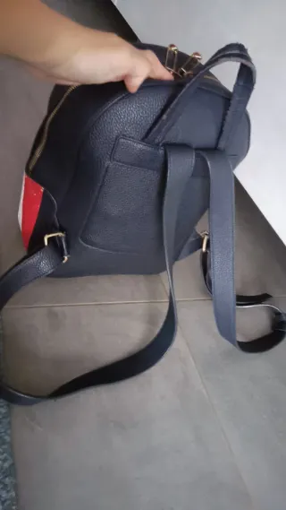 Zaino Tommy Hilfiger Blu con Logo Oro