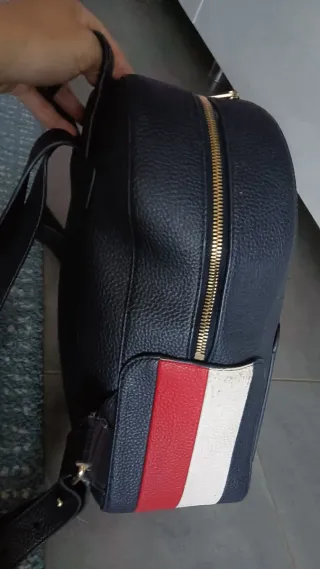 Zaino Tommy Hilfiger Blu con Logo Oro