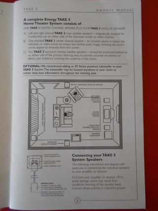 Sistema Home Theater Energy 3 Canali