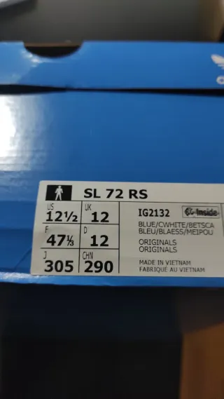 Zapatillas Adidas SL 72 RS Hombre Talla 47.1/2