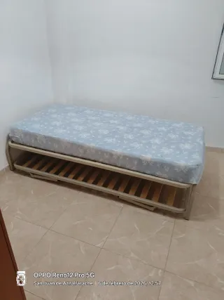 Estructura cama nido 90 cm metal y madera