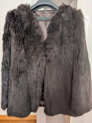Chaquetón Piel Pelo Largo Marrón