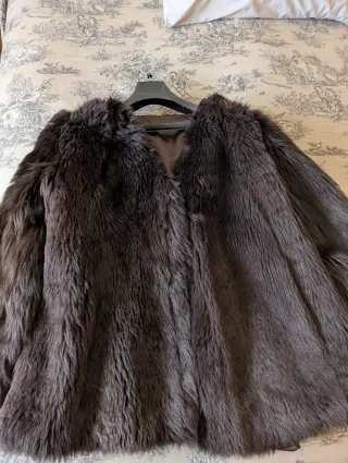 Chaquetón Piel Pelo Largo Marrón