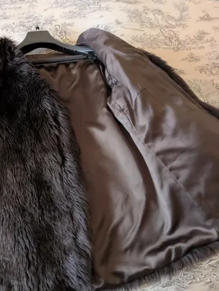 Chaquetón Piel Pelo Largo Marrón